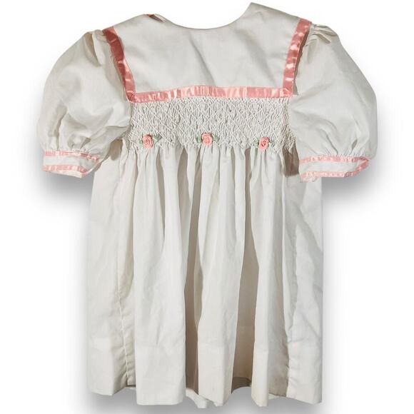 Polly Flinders Dress 4T + Vintage Rosette Smocked - Picture 2 of 12